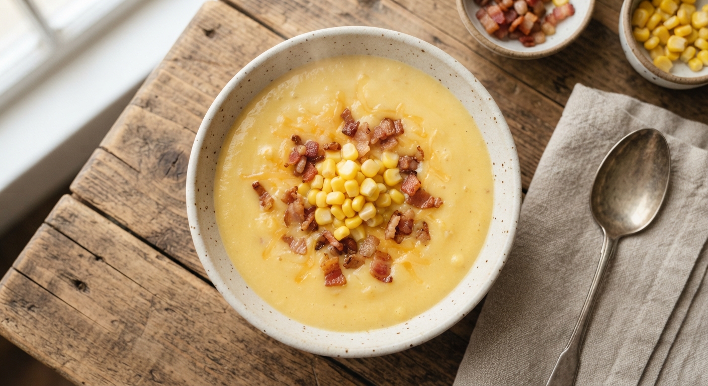 Crème de maïs aux lardons
