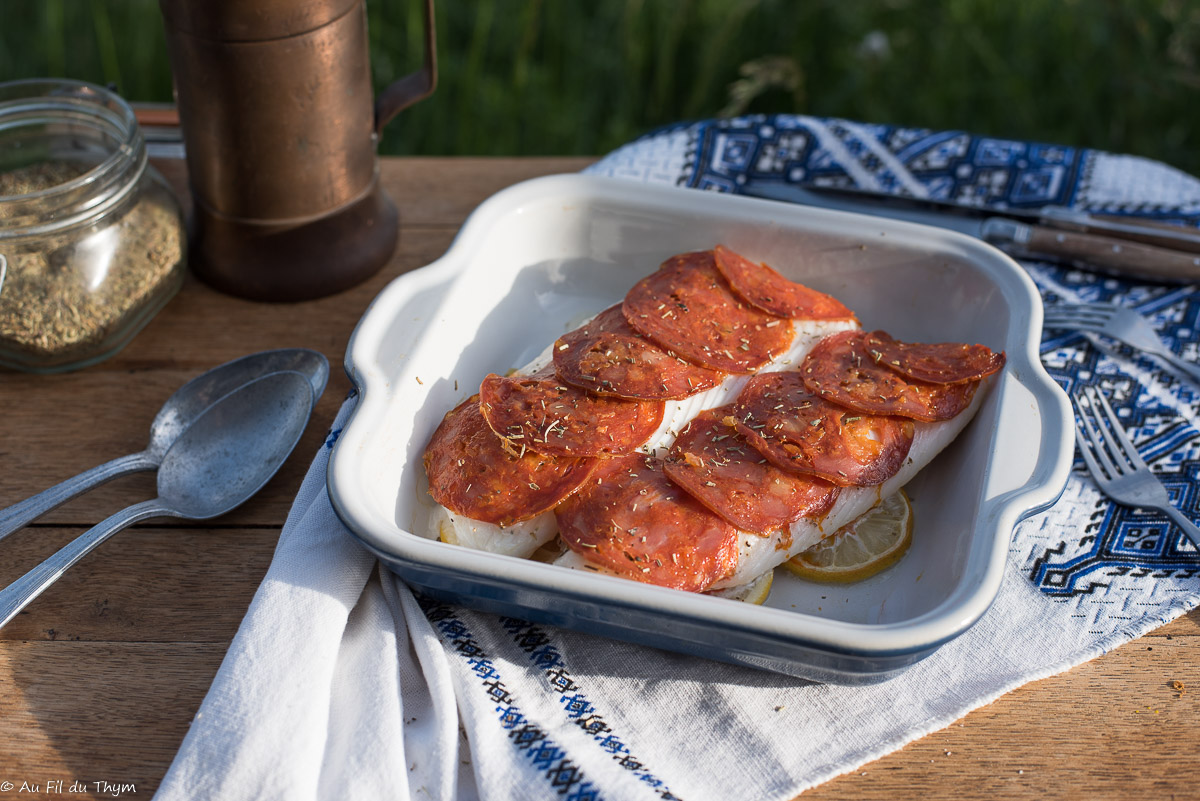 Dos de cabillaud au chorizo